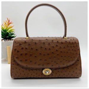 Genuine Ostrich Top Handle Bag